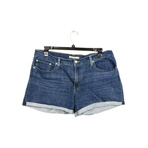 Levis Womens Mid Rise Stretch Cuffed Mid Length Denim Shorts Size W 33
